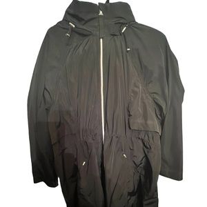 Athleta 2x hooded black raincoat